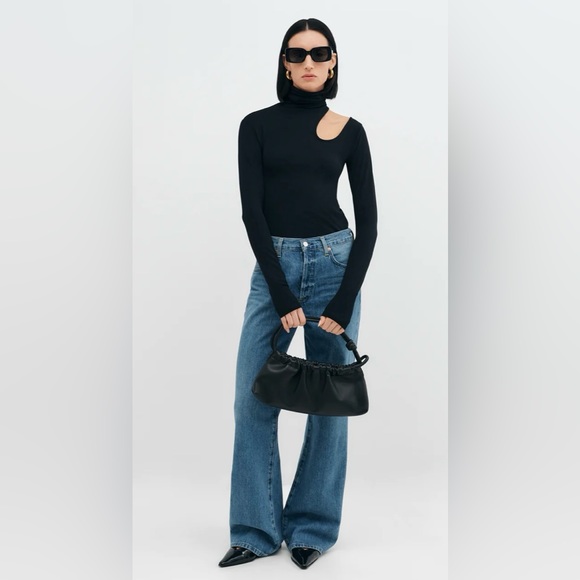 Marcellamoda New York Allegra Navy Cutout Turtle Neck Long Sleeve Jersey - Picture 7 of 8